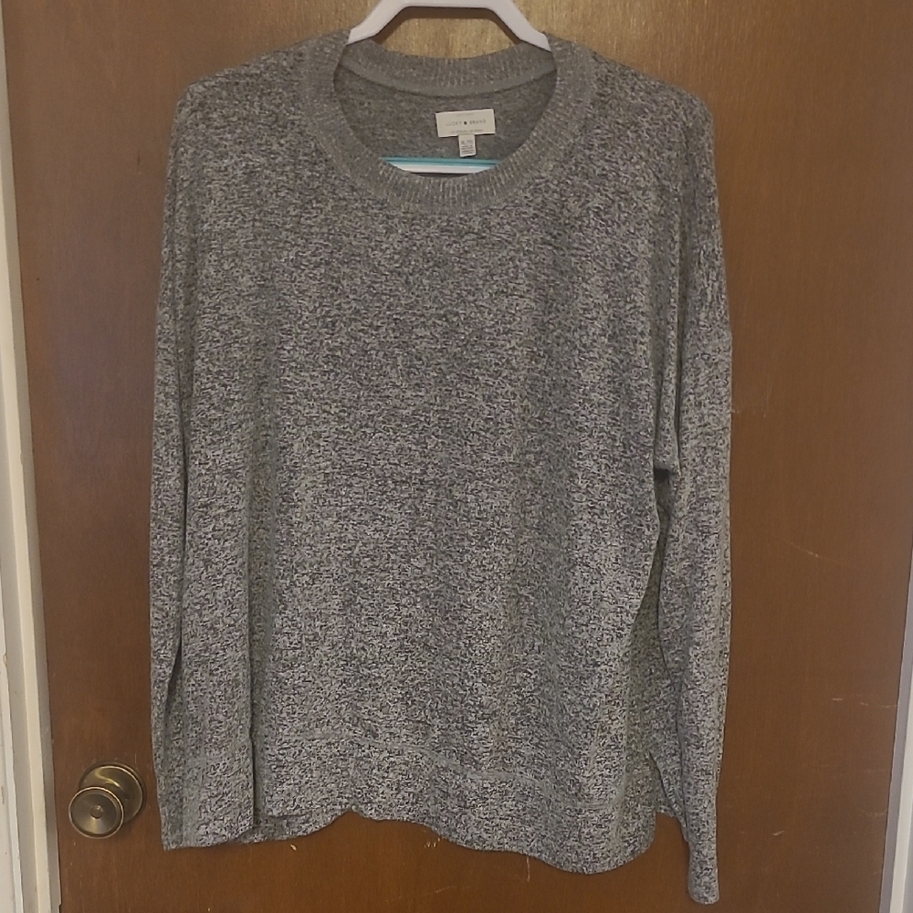 Lucky Brand Men's Heather Gray Crewneck Sweater